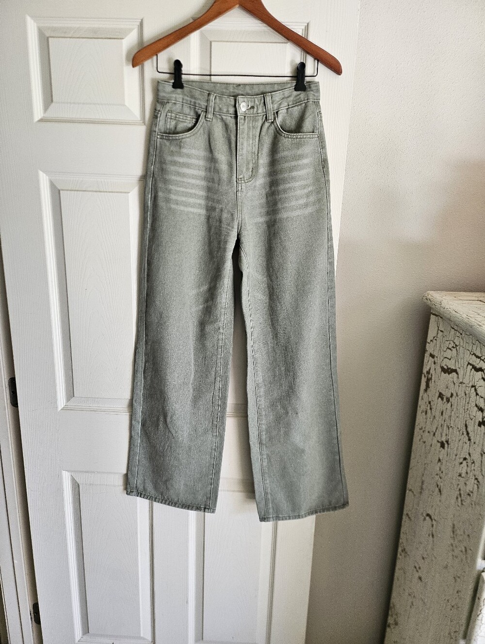 Flvsun-Wide Leg Jeans for Women Casual High Waist Baggy Jeans Denim Pants Size 2